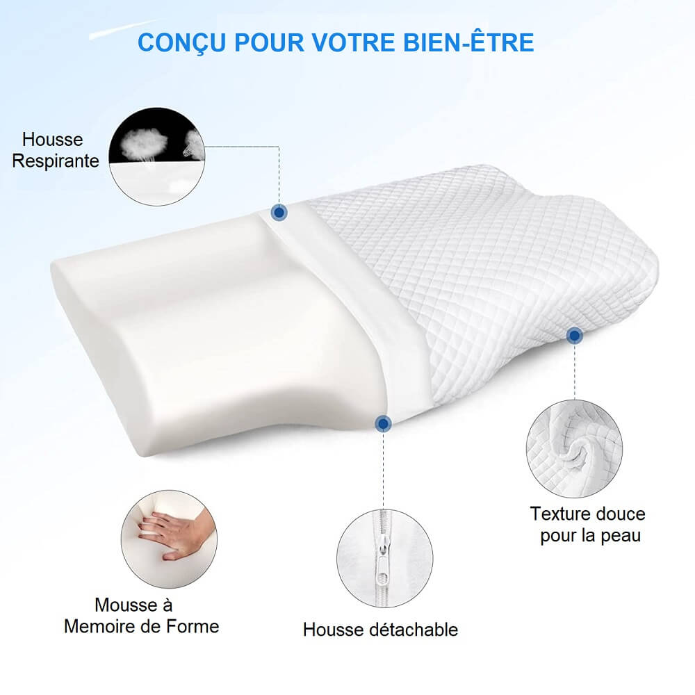 Oreiller Mémoire De Forme Cervical & Ergonomique | ZenPur